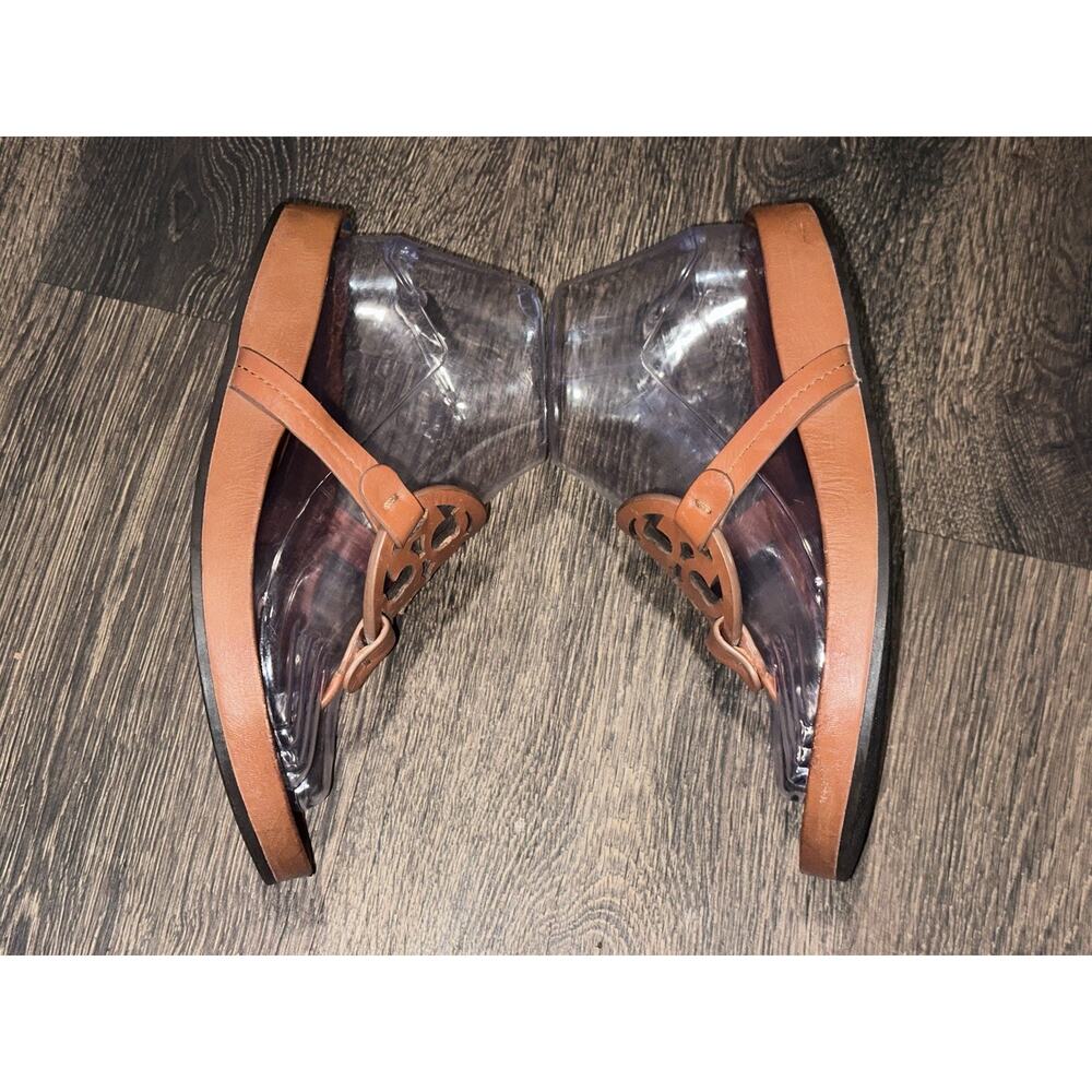 Tory Burch Miller Cloud Women's Sandals Aged Camello 7 Shoes Brown Leather - Picture 6 of 15